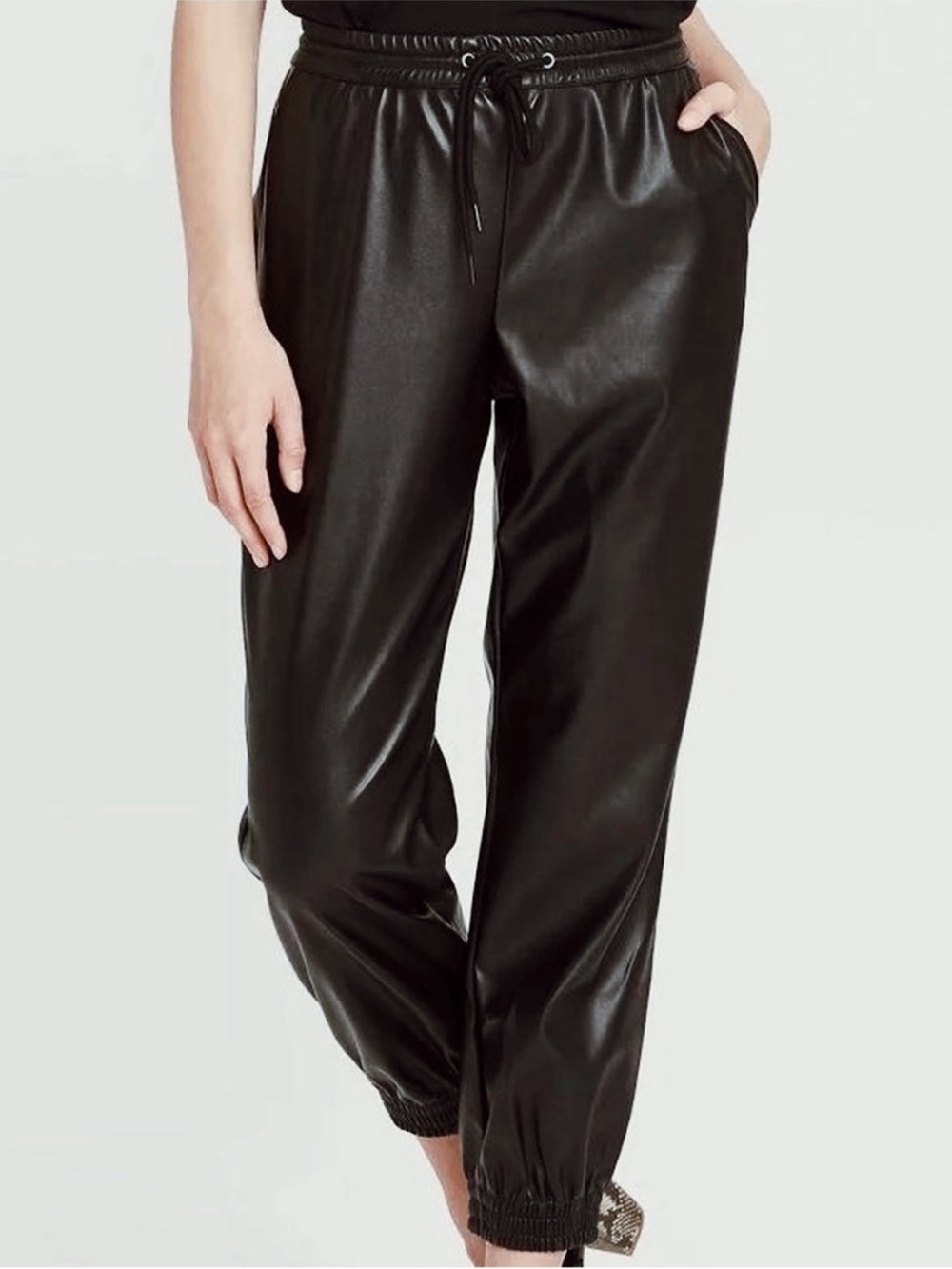 A New Day | Faux Leather Jogger Pants